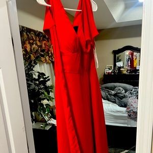 Red azazie bridesmaid dress